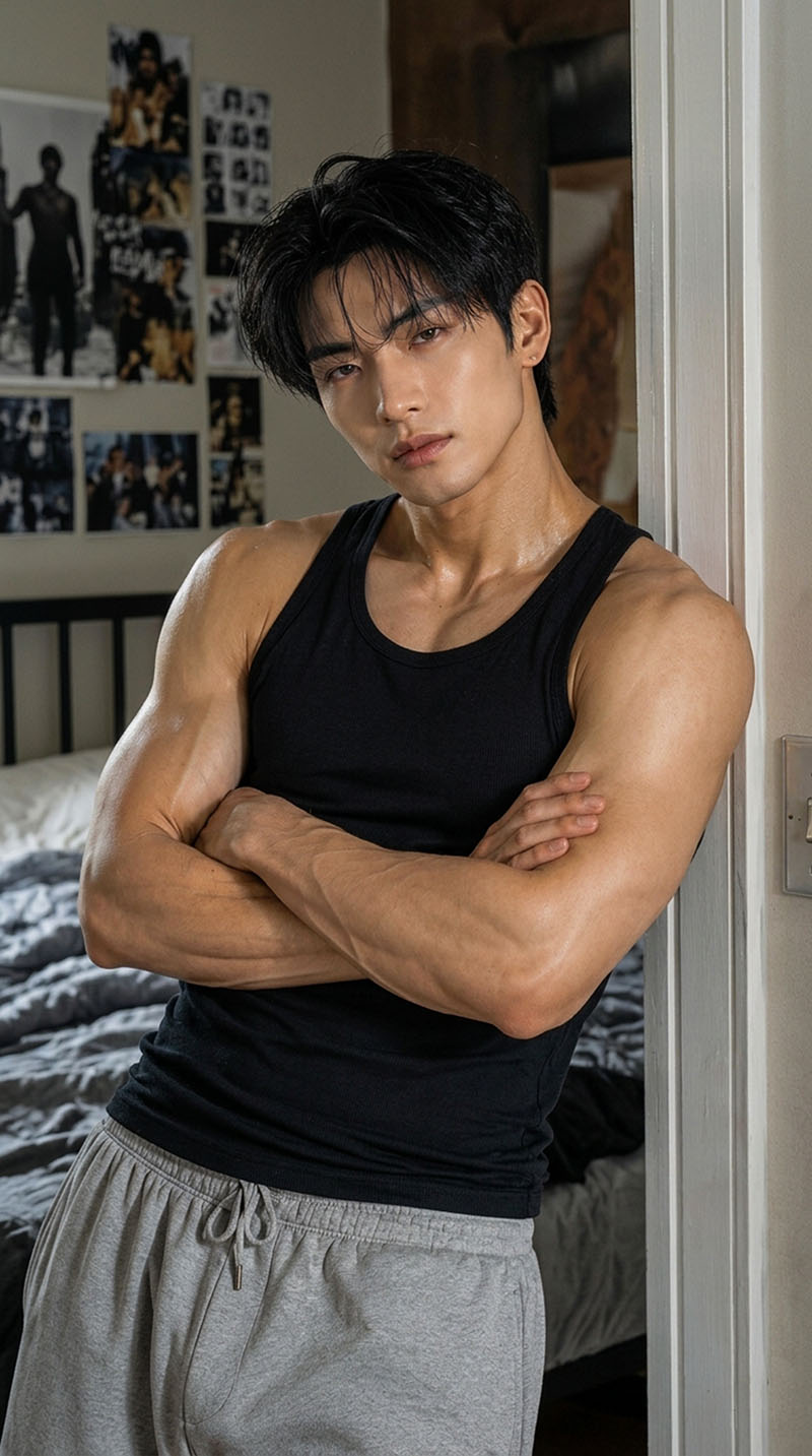 Adult male virtual character card